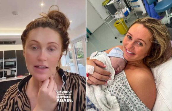Charlotte Dawson fights back tears as social services are called on her AGAIN just two weeks after she gives birth | The Sun