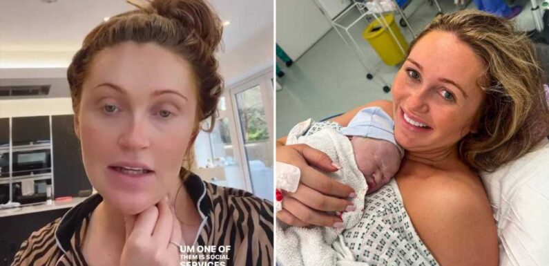 Charlotte Dawson fights back tears as social services are called on her AGAIN just two weeks after she gives birth | The Sun