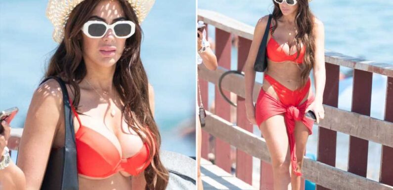 Chloe Ferry flashes underboob in tiny red bikini on holiday in Marbella | The Sun