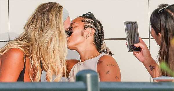 Christine McGuinness kisses Chelcee Grimes in Ibiza as ex Paddy celebrates 50th at home