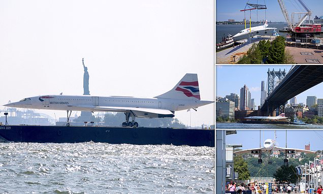 Concorde plane moves from display in New York for restoration
