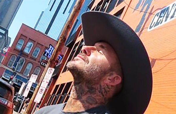 David Beckham gets stuck in cowboy boots whilst on family trip to Nashville