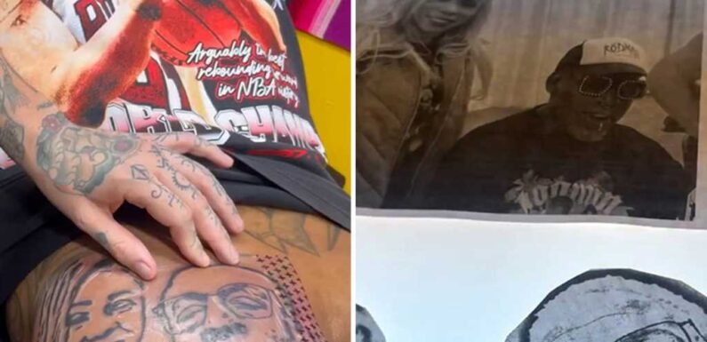 Dennis Rodman Gets Girlfriend's Face Tattooed On Butt, Adds Self Portrait Too