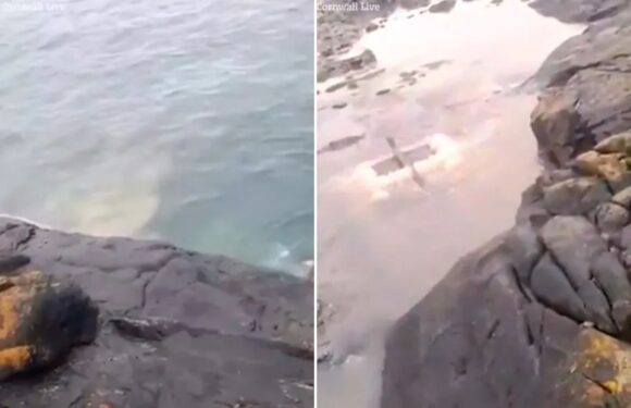 Disgusting moment raw SEWAGE is pumped directly into the water at popular seaside town | The Sun