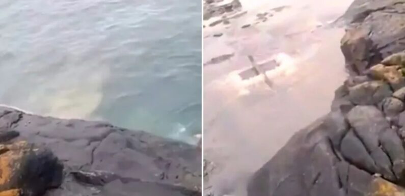 Disgusting moment raw SEWAGE is pumped directly into the water at popular seaside town | The Sun