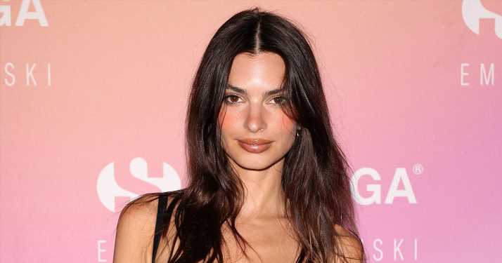 Emily Ratajkowski Wears Necklace With Son Sylvester’s Face On It