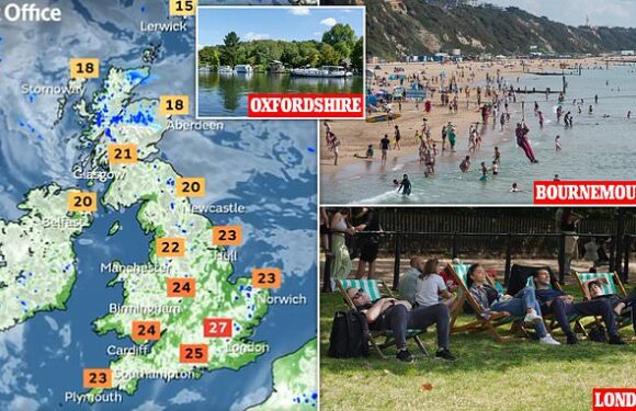 Families pack out beaches as Britain enjoys highs of 27C