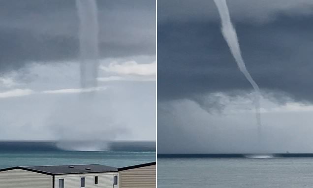 Freak weather effect near the Isle of Wight is captured on film