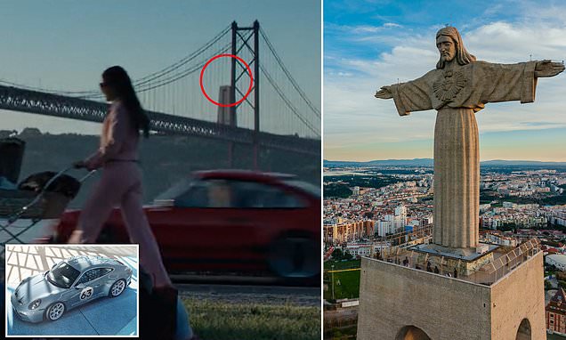 Fury as Porsche 'airbrushes out' statue of Jesus in 911 promo advert