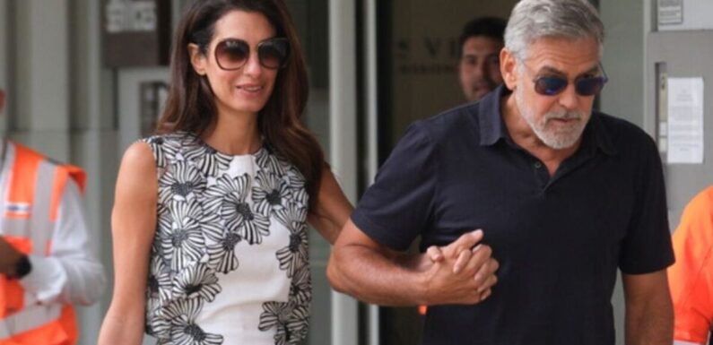 George Clooney steps out with wife Amal as she flaunts toned legs in mini dress