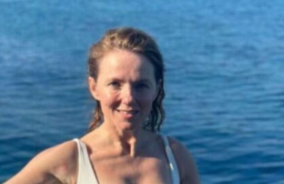 Geri Horner branded ‘Bond Girl’ as she dazzles in plunging white swimsuit