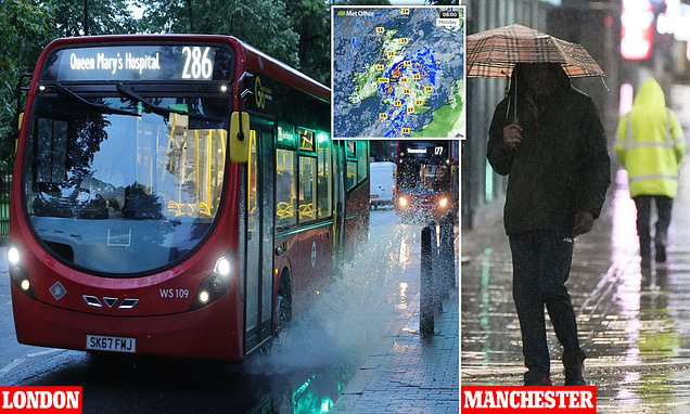 Heavy rain to hit Britain today with warning of floods and power cuts
