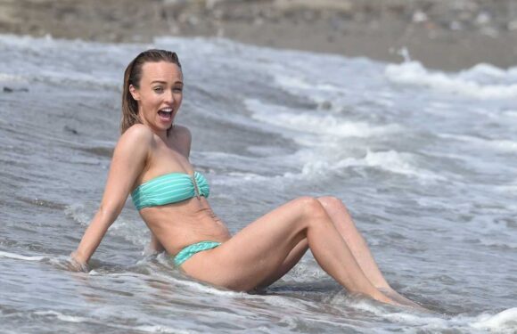 Hollyoaks star Jorgie Porter wows in turquoise bikini on beach in Spain – just nine months after her first child | The Sun