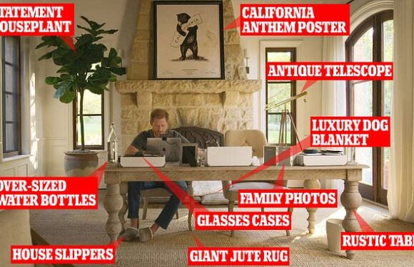 Inside Prince Harry's rustic Californian study