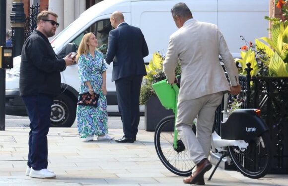 James Corden is given a telling off for the parking of his Lime bike