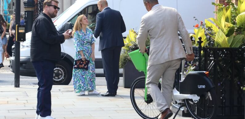 James Corden is given a telling off for the parking of his Lime bike