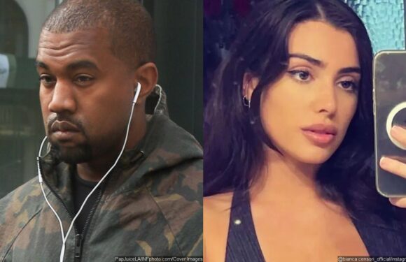 Kanye West’s Wife Bianca Censori Pictured Adjusting Her Breasts in Nipple-Baring Top
