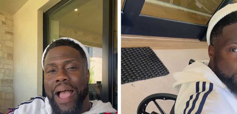 Kevin Hart Says He's In Wheelchair After Tearing Muscles Racing Former NFL Player