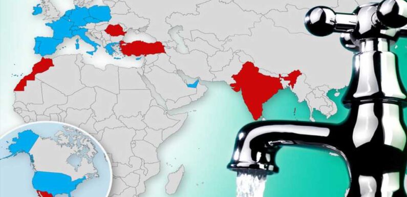 Map reveals exactly where you can and can't drink tap water on holiday | The Sun