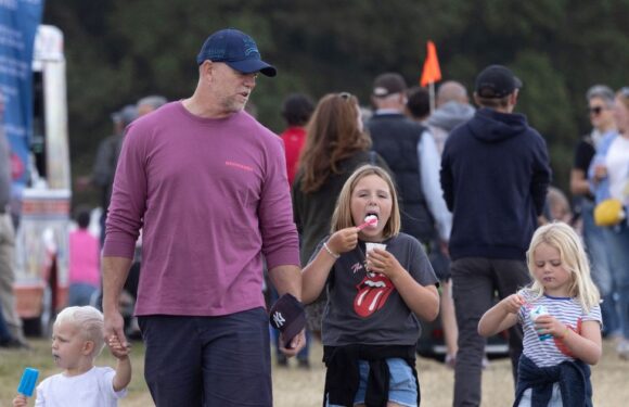 Mike Tindall cheers on wife Zara with sweet kids at horse-riding trial