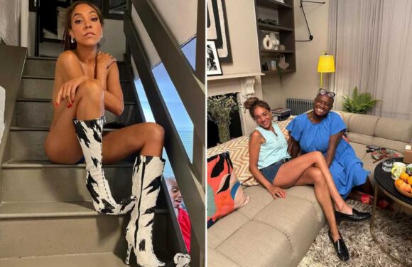 Miquita Oliver poses totally naked apart from cow-print boots – but fans are all distracted by 'photobomber' | The Sun