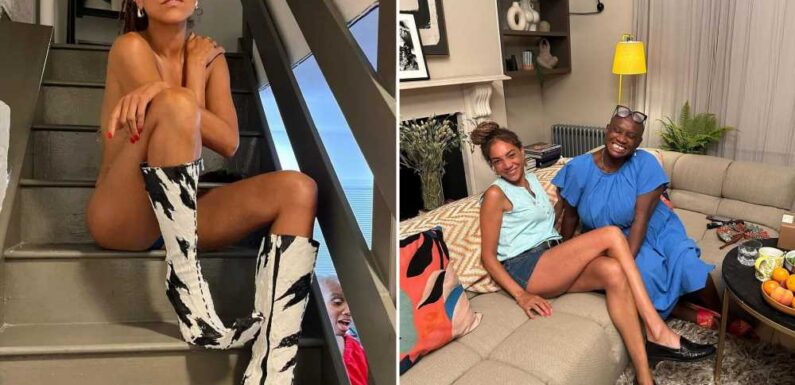 Miquita Oliver poses totally naked apart from cow-print boots – but fans are all distracted by 'photobomber' | The Sun