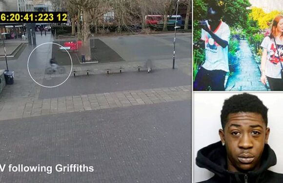 Moment knife murderer flees the scene after stabbing a man to death