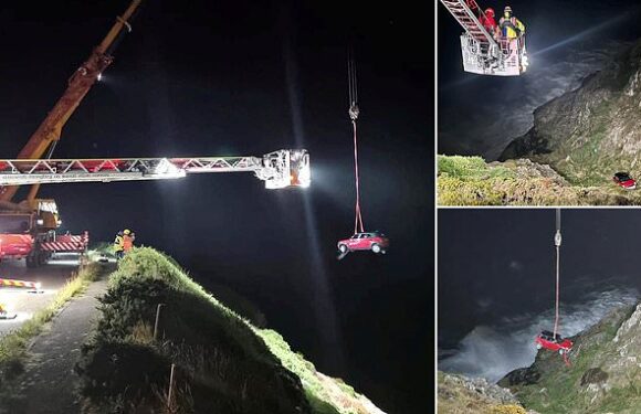 Motorist who plunged off cliff escapes with minor injuries