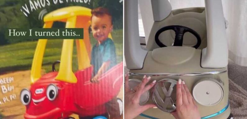 Mum shamed after turning her kid’s bright Cozy Coupe car into chic mini Volkswagen – & trolls say it’s a beige hell | The Sun