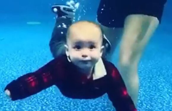 My baby is 10 months and he know how to swim