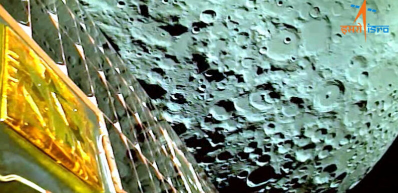 New images of moon close up as India and Russia race to its south pole