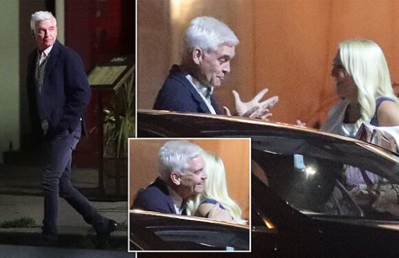Phillip Schofield enjoys a night out with Vanessa Feltz in London