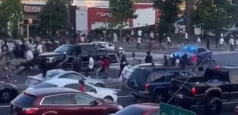 Pickup truck mows down multiple pedestrian and flees cops in Atlanta