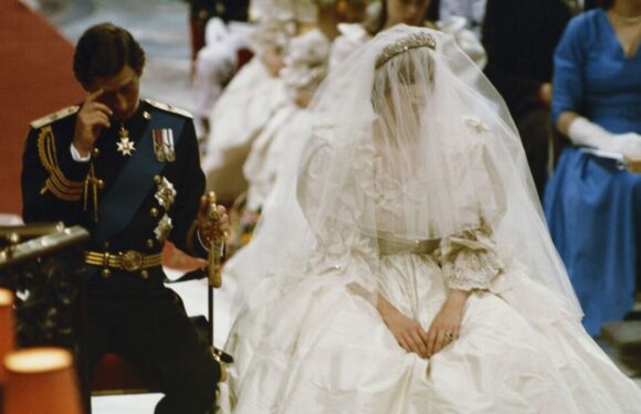 Princess Diana covered a £186 liquid stain on her ivory silk wedding dress