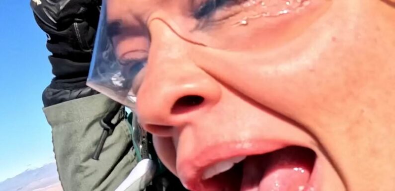 Rita Ora screams while taking on terrifying 15,000-foot skydive