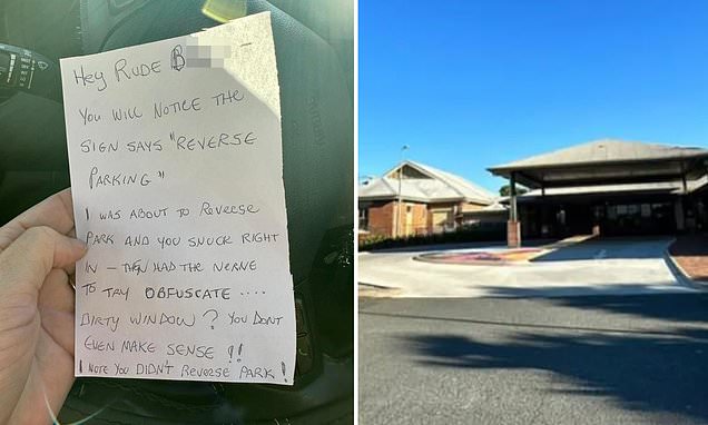 Rude note left on a woman's car while she was in hospital