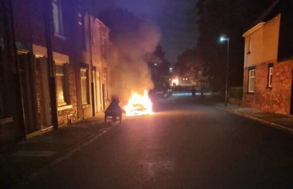 Seaside town's night of chaos as cars are torched, fires burn in street & terrified families are urgently evacuated | The Sun