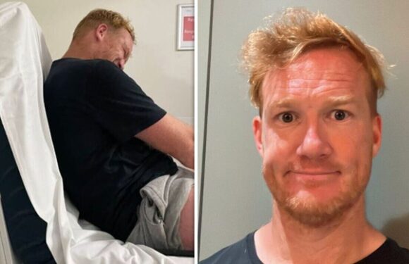 Strictlys Greg Rutherford rushed to hospital clawing at skin and screaming