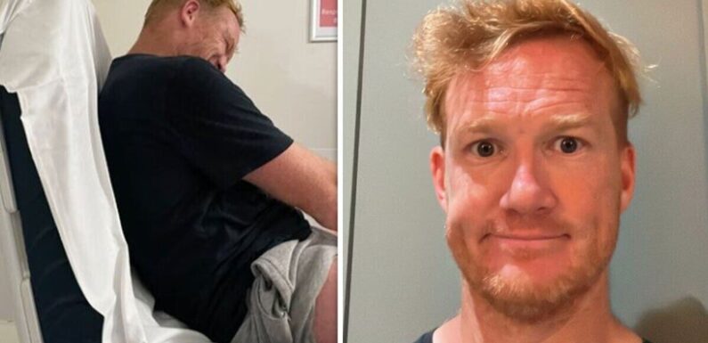 Strictlys Greg Rutherford rushed to hospital clawing at skin and screaming
