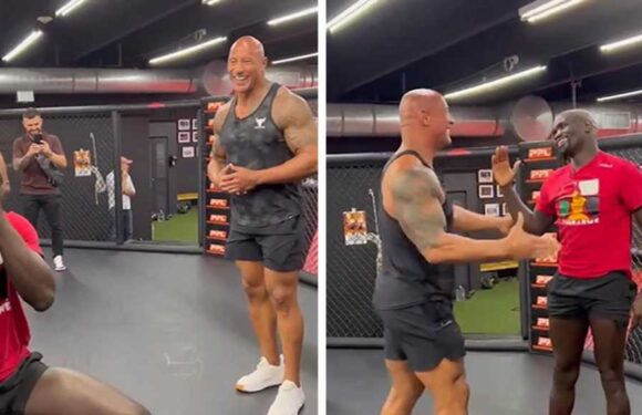 The Rock Makes UFC's Themba Gorimbo Cry During Emotional Meetup