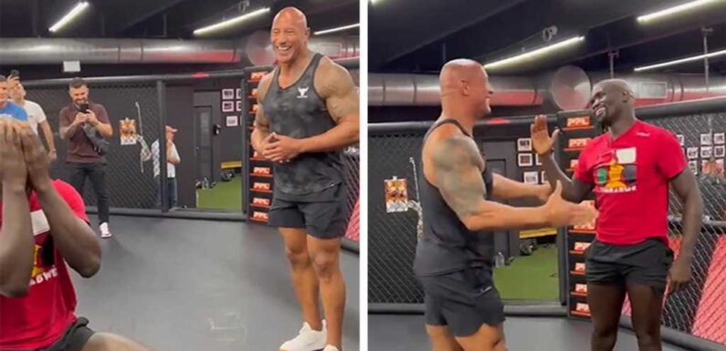 The Rock Makes UFC's Themba Gorimbo Cry During Emotional Meetup