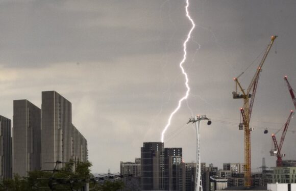 Thunder and lightning rock London as torrential rain drenches capital