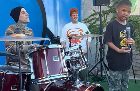 Travis Barker Makes Surprise Stop at 9-Year-Old Blind Drummer Grayson Roberts' Lemonade Stand