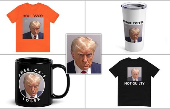 Trump mugshot t-shirts already for sale online after tweets