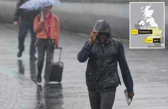 UK yellow weather warning issued TODAY for thunderstorms, 60mph gales and almost 2 inches of rain in 2 hours | The Sun