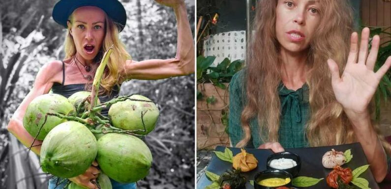 Vegan influencer Zhanna Samsonova boasted about weighing 'same as 18 coconuts' at just 41kg before ‘dying of starvation' | The Sun