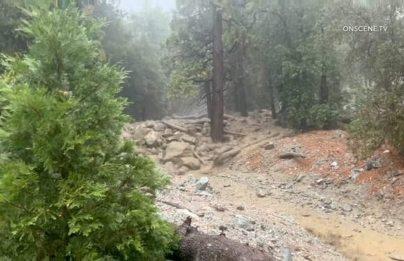 Video shows firefighters in SoCal fleeing from mudslide after storms