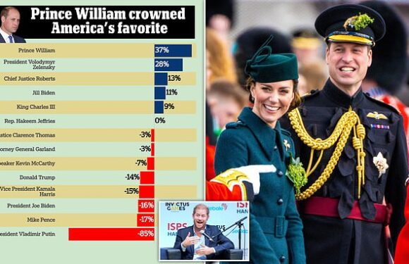 William beats Harry in the US and America's most loved public figure
