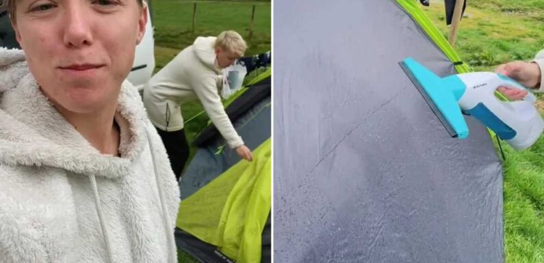 Woman shares genius hack to get your tent dry instead of putting it away wet, and it's so easy | The Sun