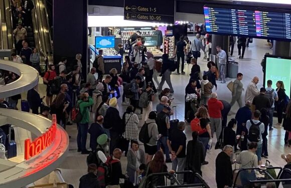 Air traffic control chaos at Gatwick with dozens of flights cancelled
